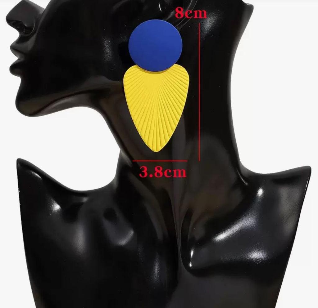 Boucle Zoé jaune et bleue