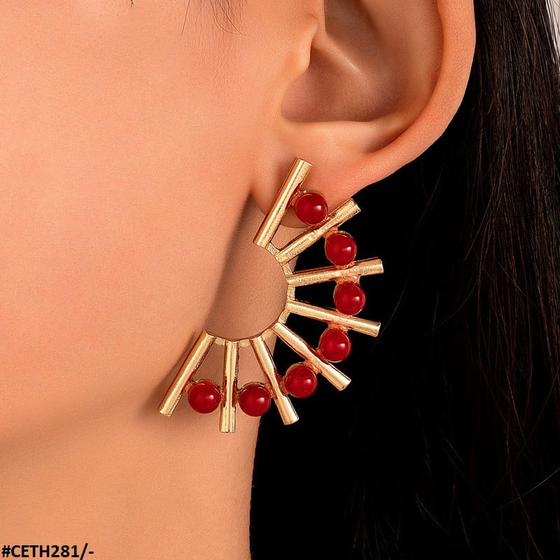 Boucle Fara dorée rouge