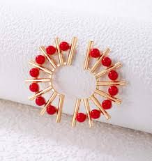 Boucle Fara dorée rouge