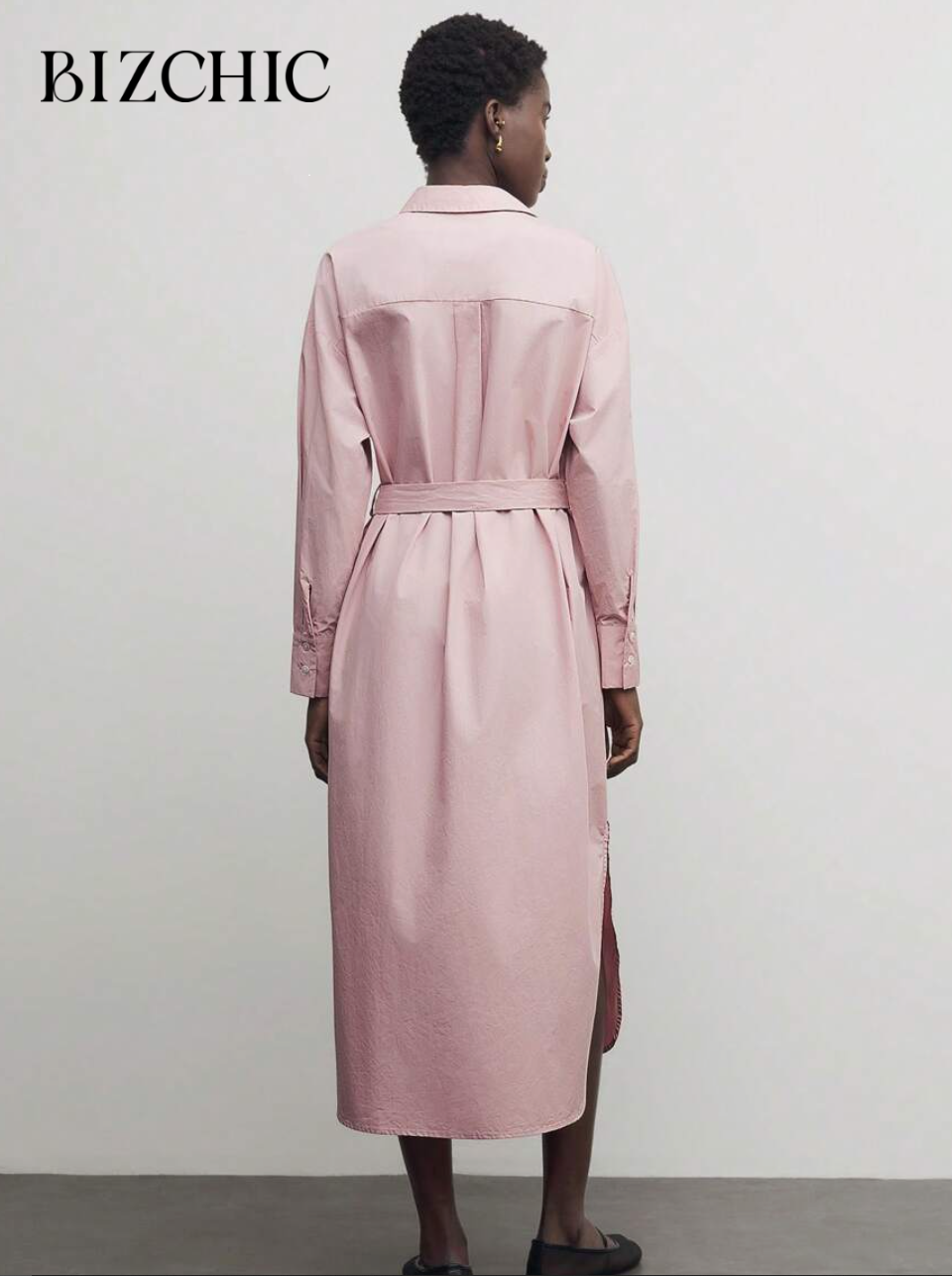 Chemise longue rose