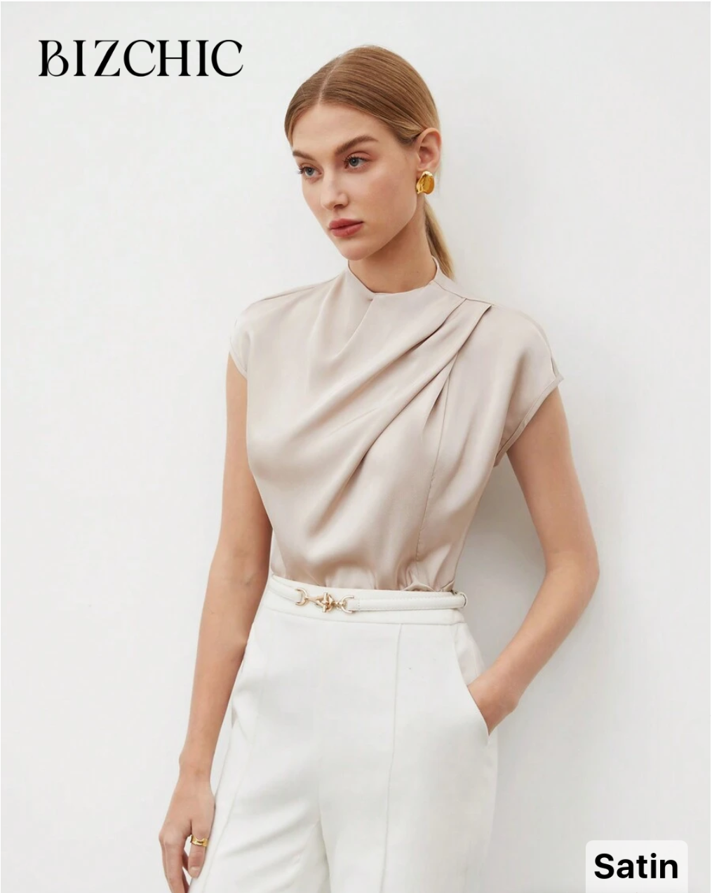 Top beige texturé
