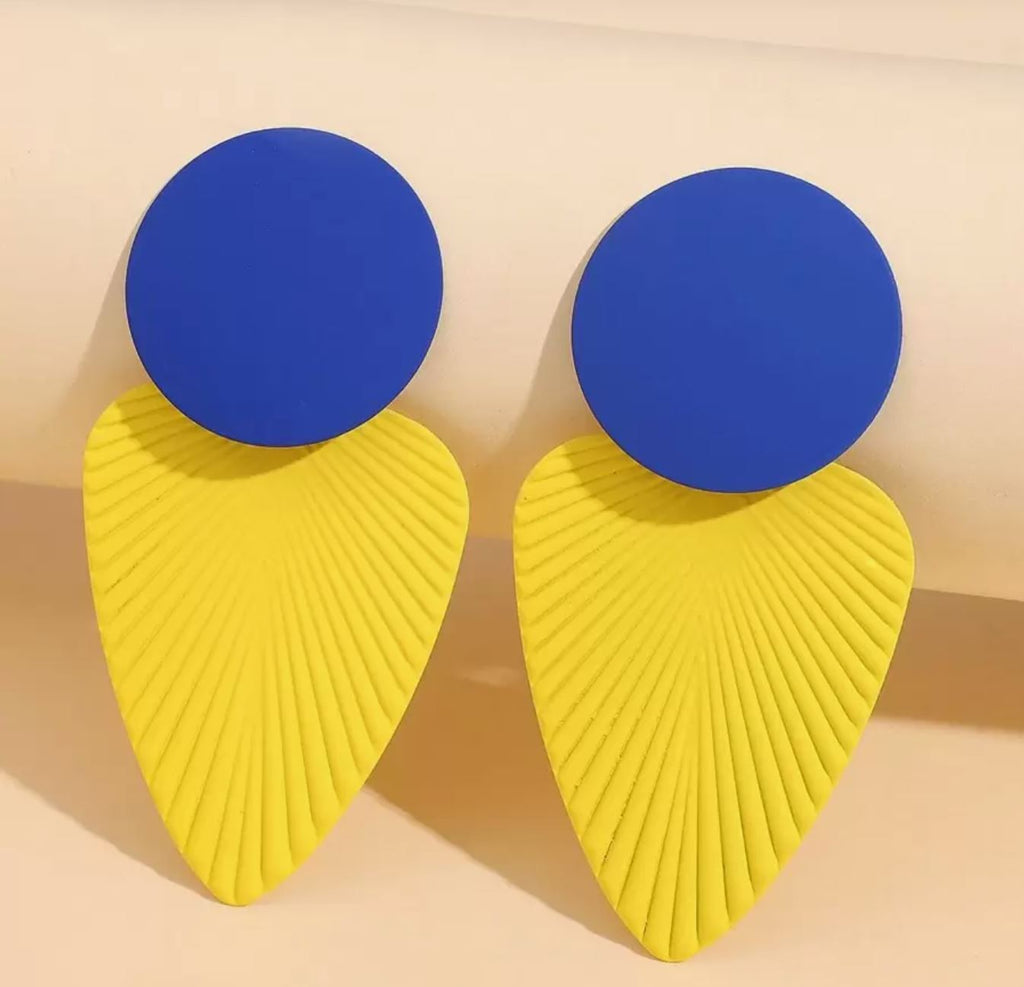 Boucle Zoé jaune et bleue