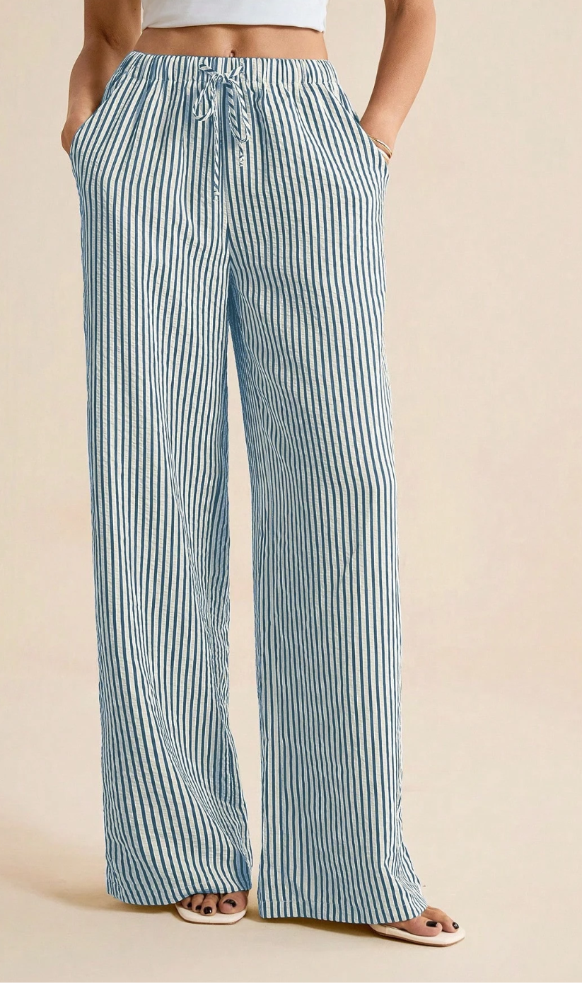 Pantalon loose jean rayé