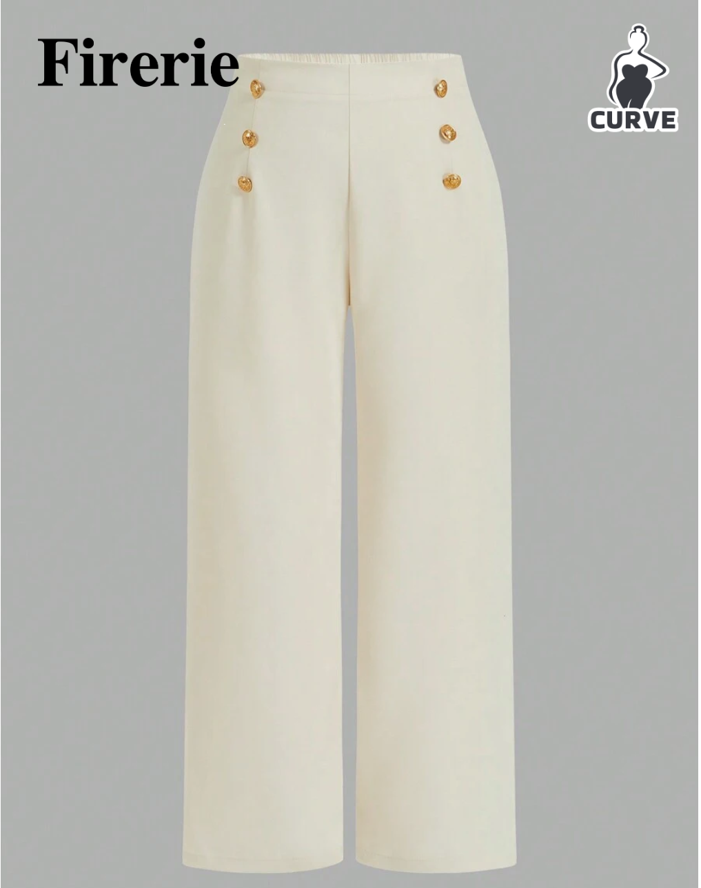 Bas large beige boutons dorés