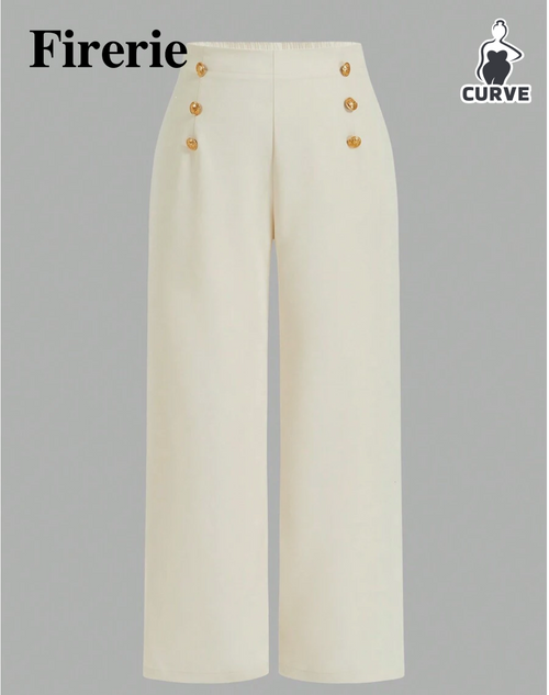 Bas large beige boutons dorés