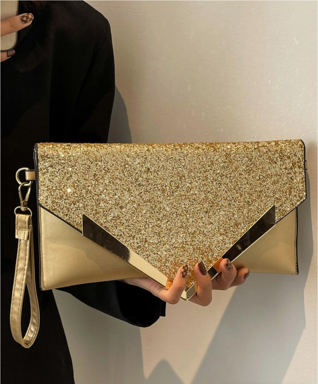 Pochette enveloppe dorée